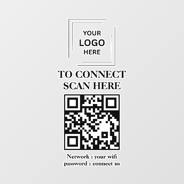 WiFi Network QR Code Window Cling Decal (Sheet)