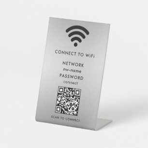 WiFi Network Scan QR Code to Connect the Internet Pedestal Sign