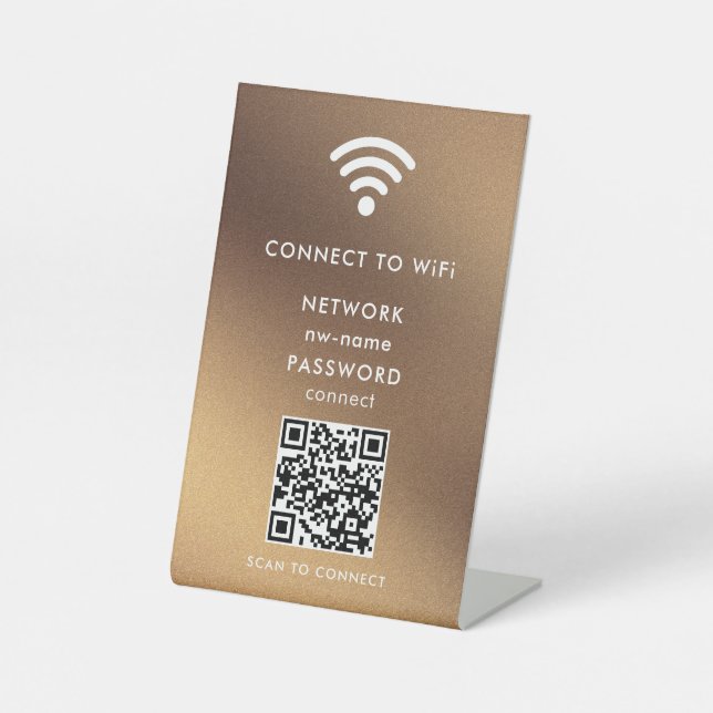 WiFi Network Scan QR Code to Connect the Internet Pedestal Sign (Front)