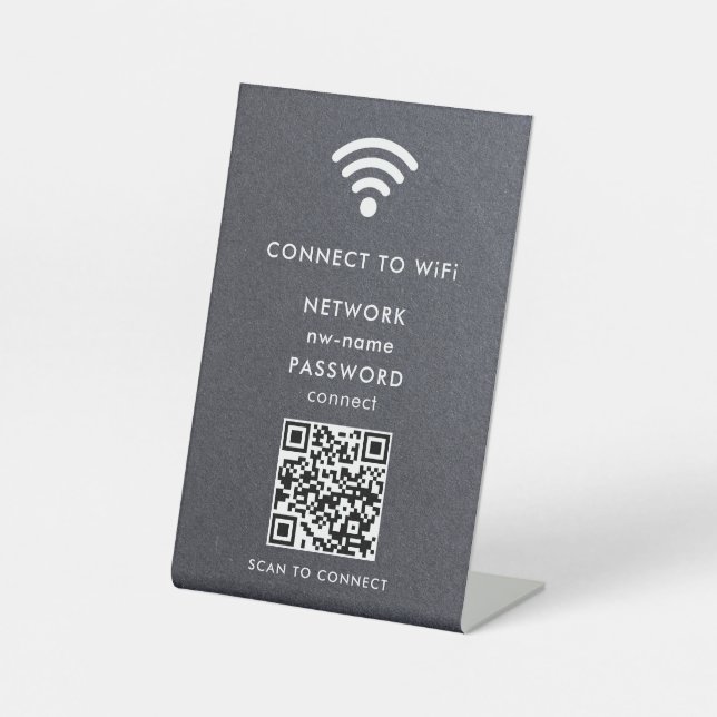 WiFi Network Scan QR Code to Connect the Internet Pedestal Sign (Front)