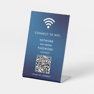 WiFi Network Scan QR Code to Connect the Internet Pedestal Sign