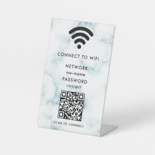 WiFi Network Scan QR Code to Connect the Internet Pedestal Sign
