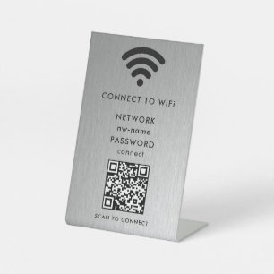 WiFi Network Scan QR Code to Connect the Internet Pedestal Sign