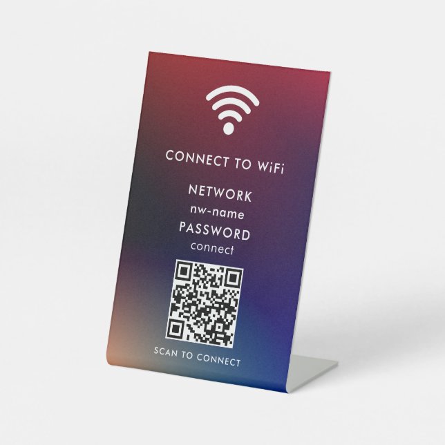 WiFi Network Scan QR Code to Connect the Internet Pedestal Sign (Front)