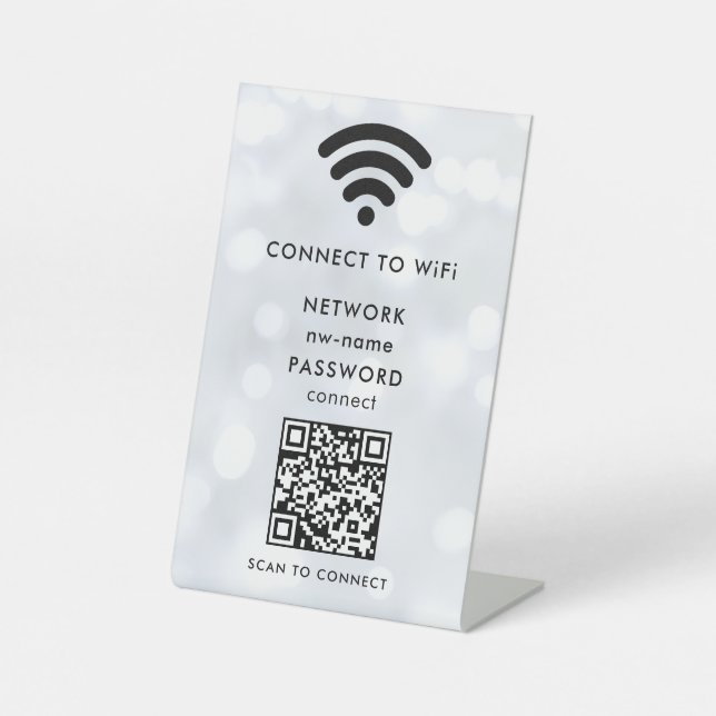 WiFi Network Scan QR Code to Connect the Internet Pedestal Sign (Front)