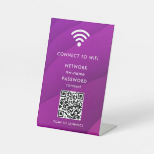 WiFi Network Scan QR Code to Connect the Internet Pedestal Sign