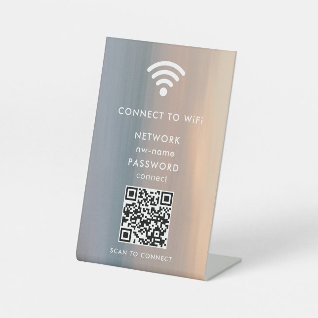WiFi Network Scan QR Code to Connect the Internet Pedestal Sign (Front)