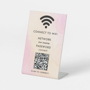 WiFi Network Scan QR Code to Connect the Internet Pedestal Sign