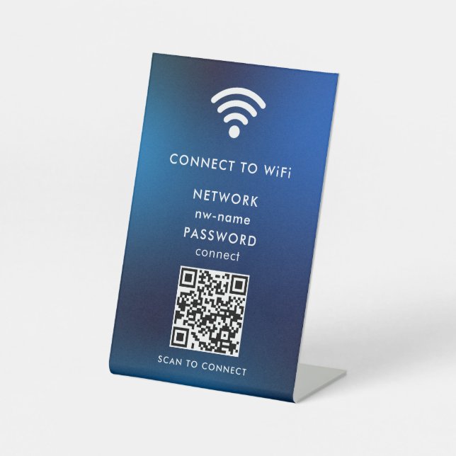 WiFi Network Scan QR Code to Connect the Internet Pedestal Sign (Front)