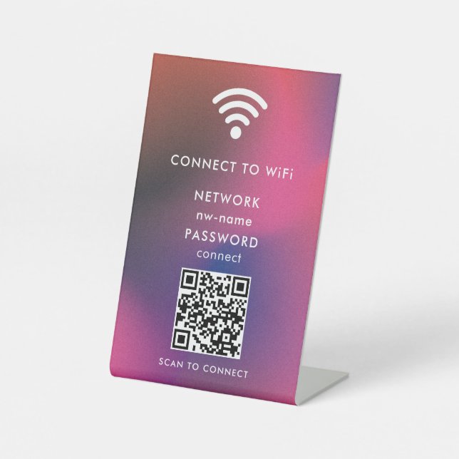 WiFi Network Scan QR Code to Connect the Internet Pedestal Sign (Front)