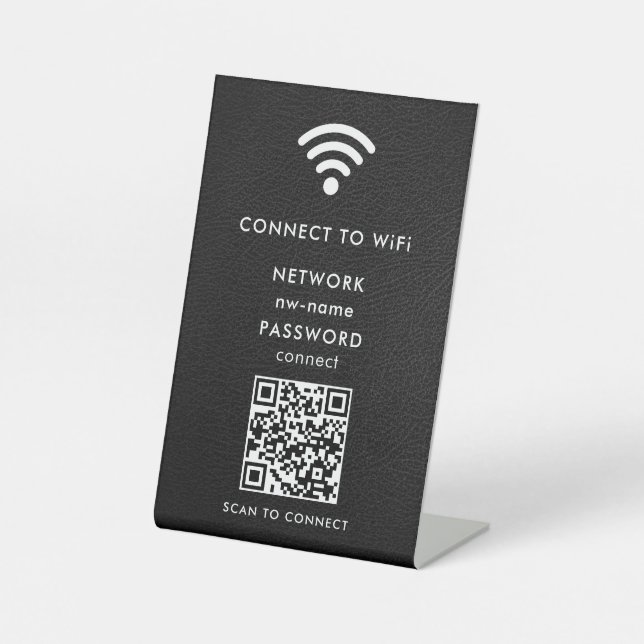 WiFi Network Scan QR Code to Connect the Internet Pedestal Sign (Front)