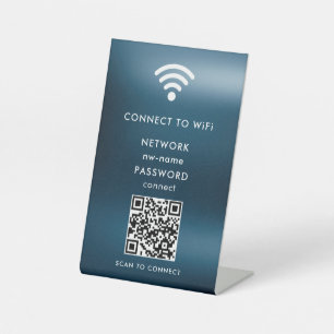 WiFi Network Scan QR Code to Connect the Internet Pedestal Sign