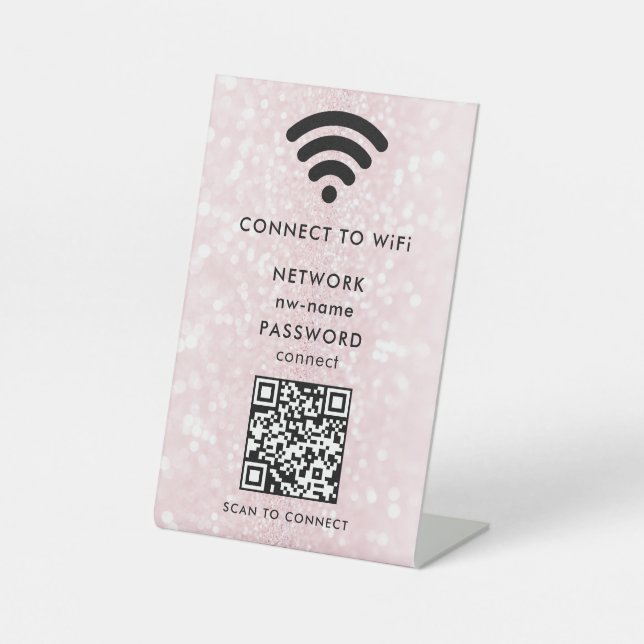 WiFi Network Scan QR Code to Connect the Internet Pedestal Sign (Front)