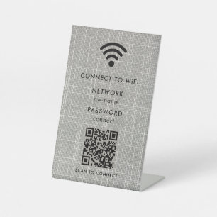 WiFi Network Scan QR Code to Connect to Internet Pedestal Sign