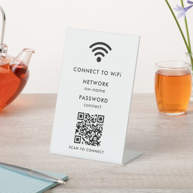 WiFi Network | Scan QR Code to Connect to Internet Pedestal Sign (In SItu)