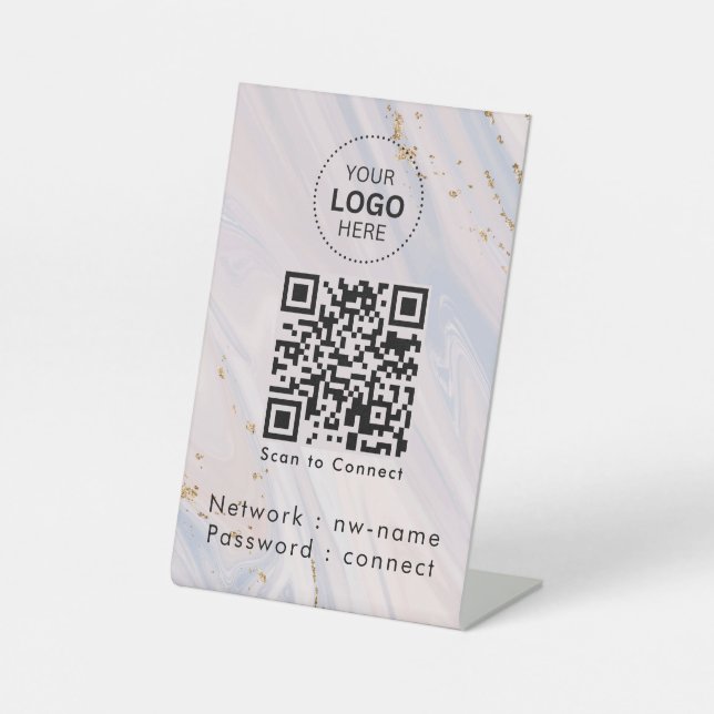 WiFi Network | Scan QR Code to Connect to Internet Pedestal Sign (Front)