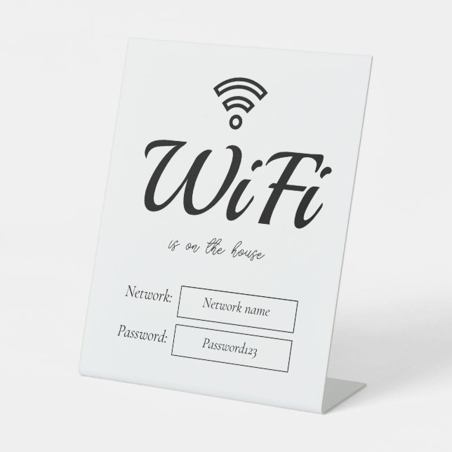 Wifi Password and Network Pedestal Sign (Front)