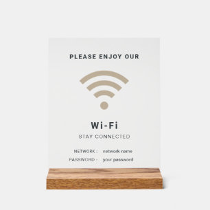 Wifi Password and Network Personalised Acrylic Sign