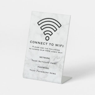 Wifi Password and Network Personalised Pedestal Sign