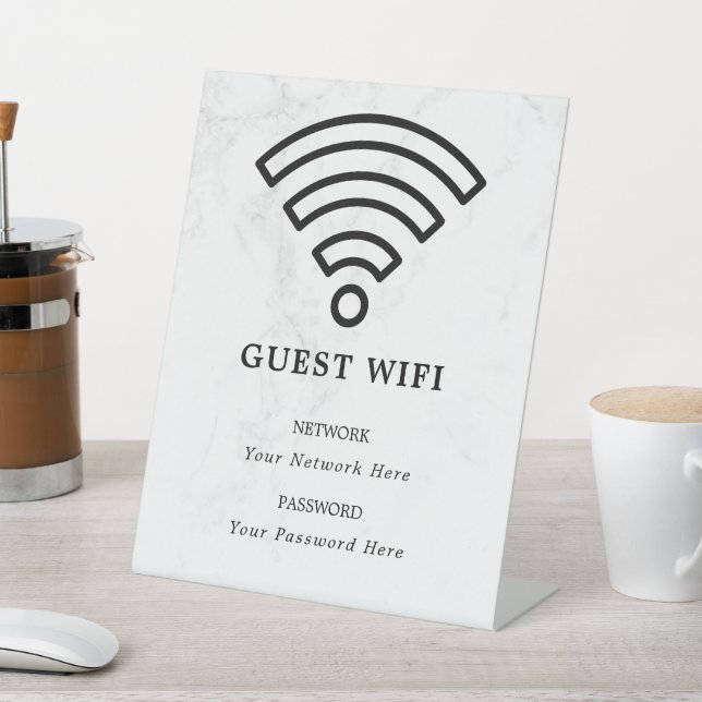 Wifi Password and Network Personalised Pedestal Sign (In SItu)