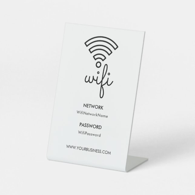 Wifi Password and Network Personalised Pedestal Sign (Front)