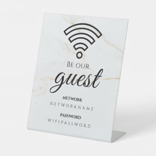 Wifi Password and Network Personalised Pedestal Sign