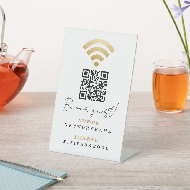 Wifi Password and Network Personalised Pedestal Sign (In SItu)