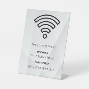 Wifi Password and Network Personalised Pedestal Sign