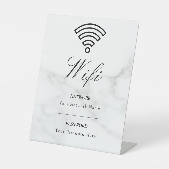 Wifi Password and Network Personalised Pedestal Sign (Front)