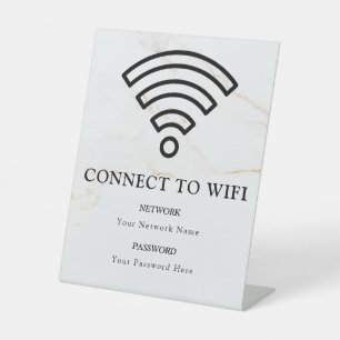 Wifi Password and Network Personalised Pedestal Sign