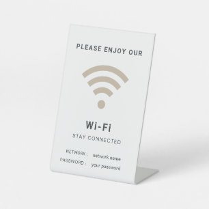 Wifi Password and Network Personalised Pedestal Sign