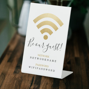 Wifi Password and Network Personalised Pedestal Sign