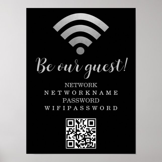 Wifi Password and Network Personalised Poster (Front)