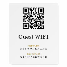 Wifi Password and Network Personalised QR Code