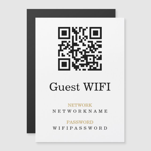 Wifi Password and Network Personalised QR Code (Front/Back)