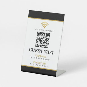 Wifi Password and Network Personalised QR Code Pedestal Sign