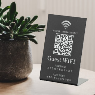 Wifi Password and Network Personalised QR Code Pedestal Sign