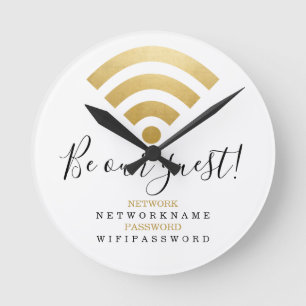 Wifi Password and Network Personalised Round Clock