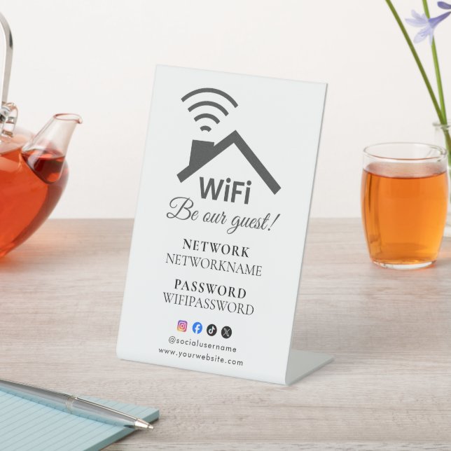 Wifi Password and Network Personalized  Pedestal Sign (In SItu)