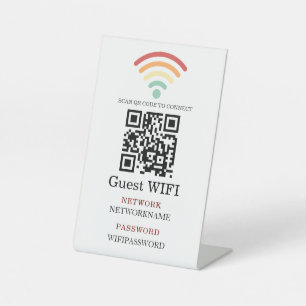 Wifi Password and Network Personalized Pedestal Sign