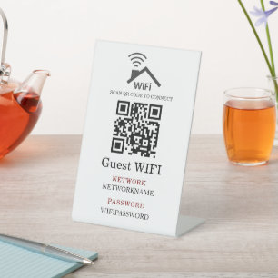 Wifi Password and Network Personalized Pedestal Sign
