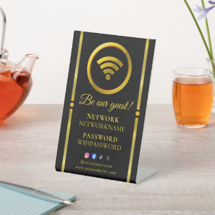 Wifi Password and Network Personalized Pedestal Sign