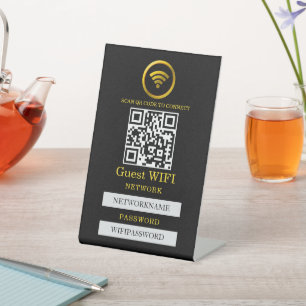 Wifi Password and Network Personalized Pedestal Sign