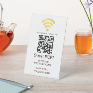 Wifi Password and Network Personalized Pedestal Sign