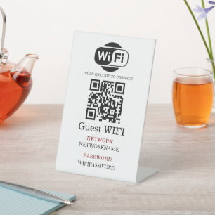 Wifi Password and Network Personalized Pedestal Sign