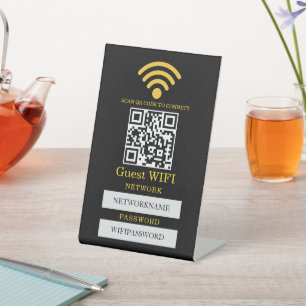Wifi Password and Network Personalized Pedestal Sign