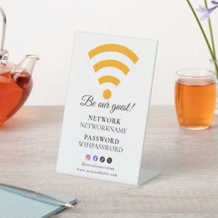 Wifi Password and Network Personalized Pedestal Sign