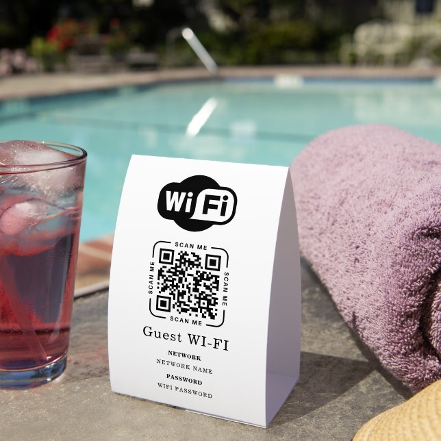 Wifi Password and Network Personalized QR Code (Insitu(On Table))