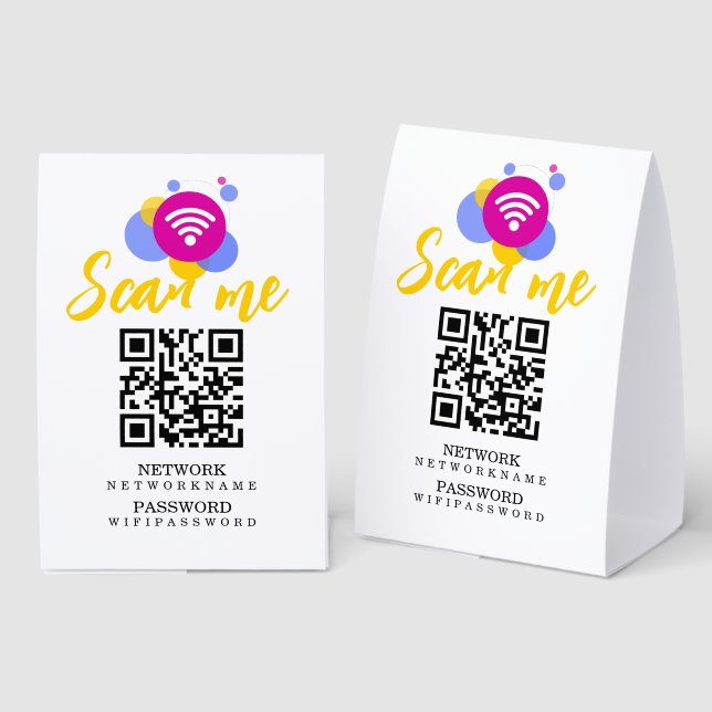 Wifi Password and Network Personalized QR Code (Front/Back)