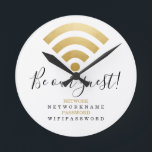 Wifi Password and Network Personalized Round Clock<br><div class="desc">Wifi Password and Network Personalized information wall clock - ideal for home or business .. this clock is practical and informative - add your own network and wi-fi details - clocks from Ricaso</div>